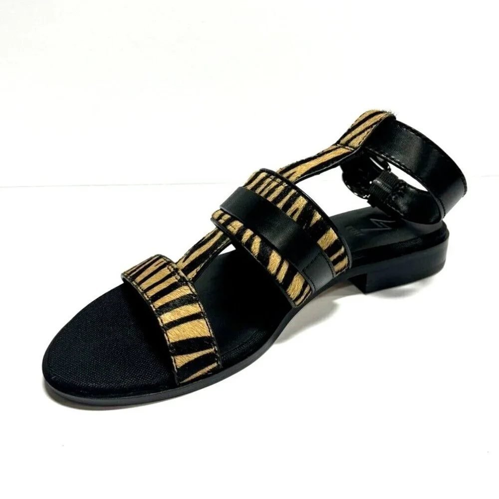 Naturalizer Womens Elva Sandal Black Zebra Size 7.5Narrow